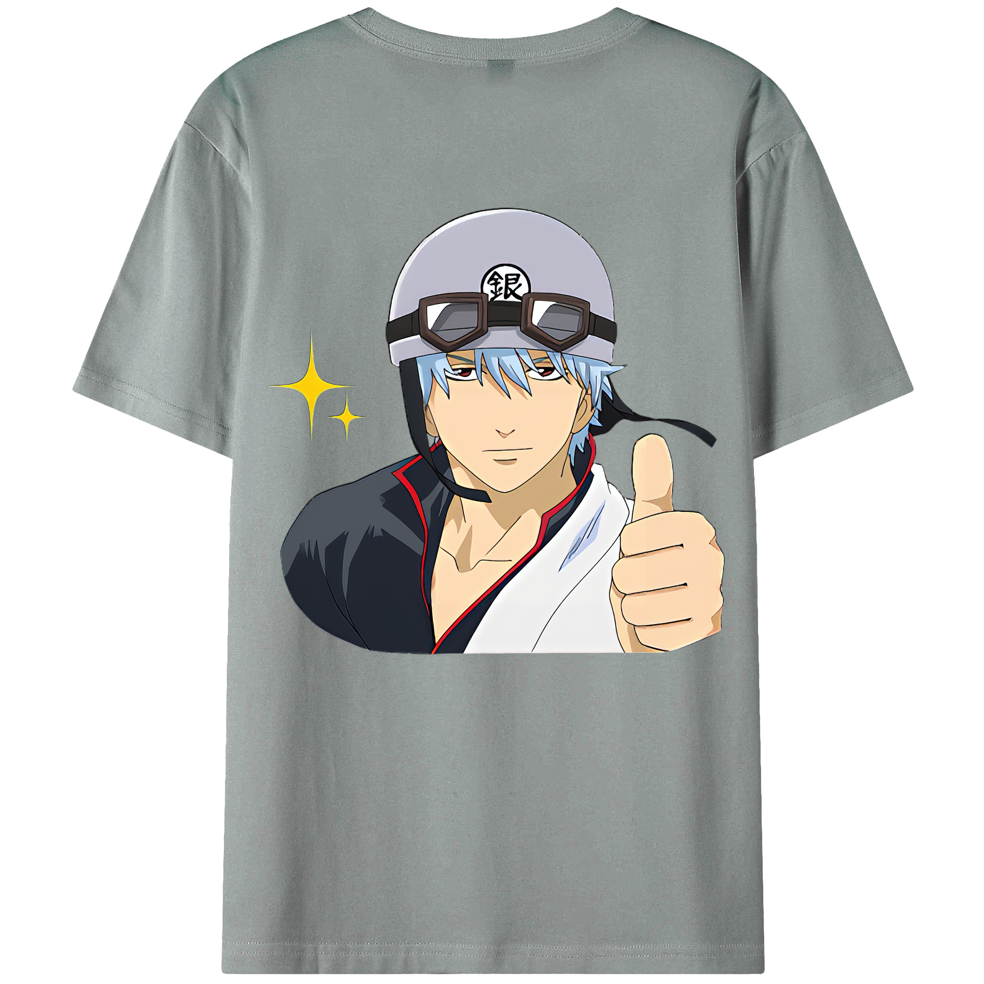 （画像用） ぎんたま 坂田銀時（さかたぎんとき） 神楽 志村新八（しむら しんぱち） GINTAMA Sakata Gintoki Kagura Shimura Shinpachi 綿100％ メンズ半袖Tシャツ（バックプリント） 通気性